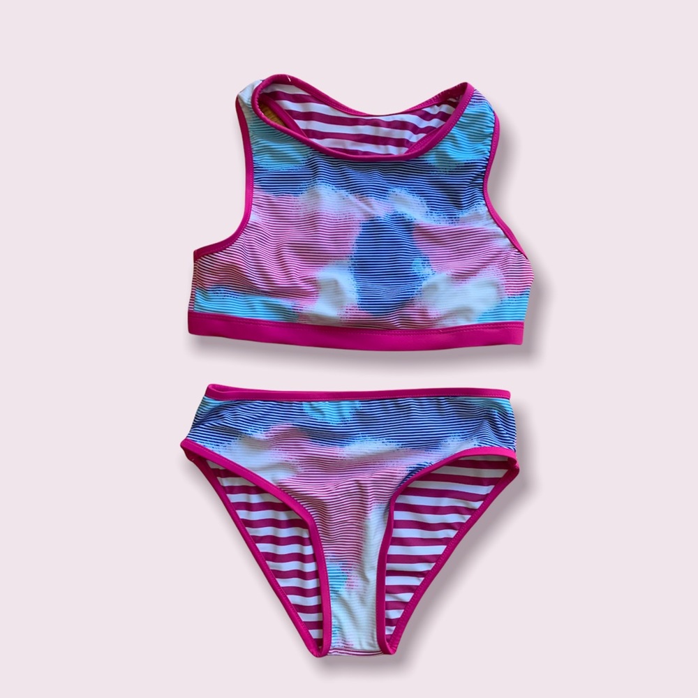 Eddie Bauer girl’s reversible 4 PCs swim set - Picture 2 of 5